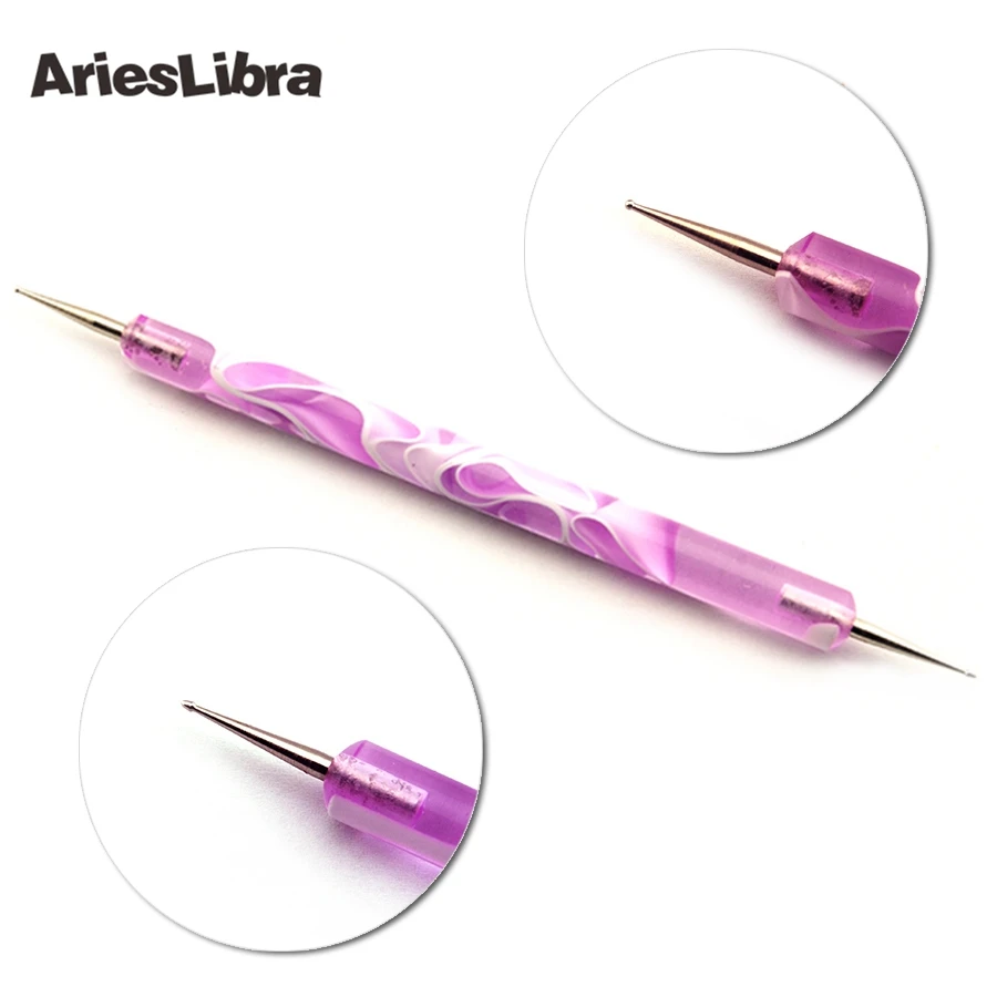 

AriesLibra NEW 2-way Nail Art Dotting Tool with Spiral Handle for Rhinestone Nail Art Pen Nail Art Tools New Dotting Tool