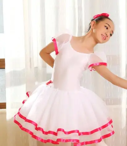 

white dress fairy kids adult princess tap lyrical Dance Tutu Girls Ballet Dancing Dress princess dress with red satin