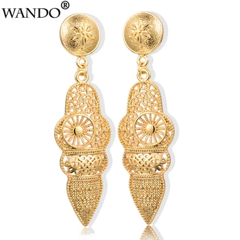 

WANDO Jewelry Ethnic Earrings For Women Gold Color Big Earrings for Women Fashion Jewelry Retro Earrings Gifts