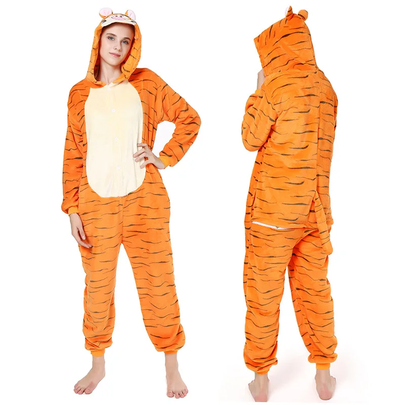 

Dropship Adult High Quality Tiger Kigurumi Onesies Sleepwear Animal Anime Cartoon Pajamas Cosplay Costumes