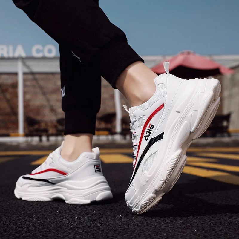 

The new men's shoes in summer 2019 sports leisure shoes breathable mesh han edition increased trend of the small white