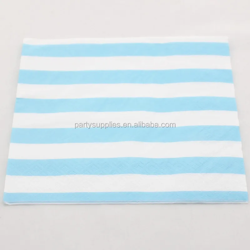 

60pcs Blue Paper Napkin with Chevron Stripe Polka dot Design and Free Shipping