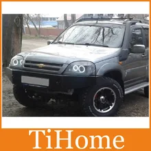Frete grátis Super Brilhante CCFL Halo Anel Farol para Chevrolet NIVA Kit Angel Eyes com 4 anéis ccfl anjo e 2 inversores