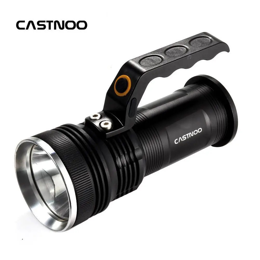 CASTNOO 8000лм перезаряжаемый светодиодный фонарик масштабируемый ручной фонарь Водонепроницаемый светодиодный фонарь 2*18650 3 режима прожектор - Испускаемый цвет: Only flashlight
