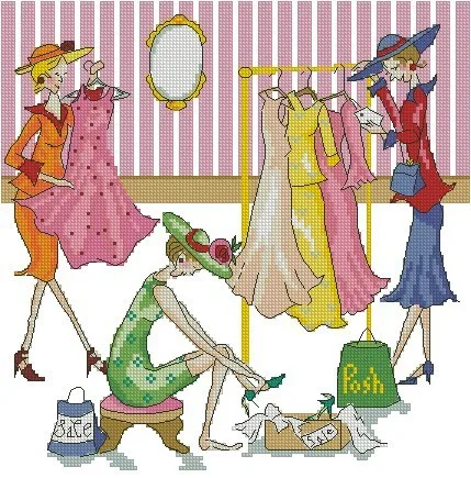 

Top Quality lovely counted cross stitch kit bothy threads Spending to Save spend money is save money ladies shopping