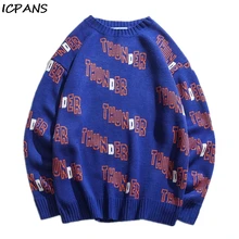 ICPANS Print Letter Men Sweater Hip Hop Loose Streetwear Pullovers Of Man O Neck Oversize 2019 Autumn New Fashion ICPANS Print Letter Men Sweater Hip Hop Loose Streetwear Pullovers Of Man O Neck Oversize 2019 Autumn New Fashion