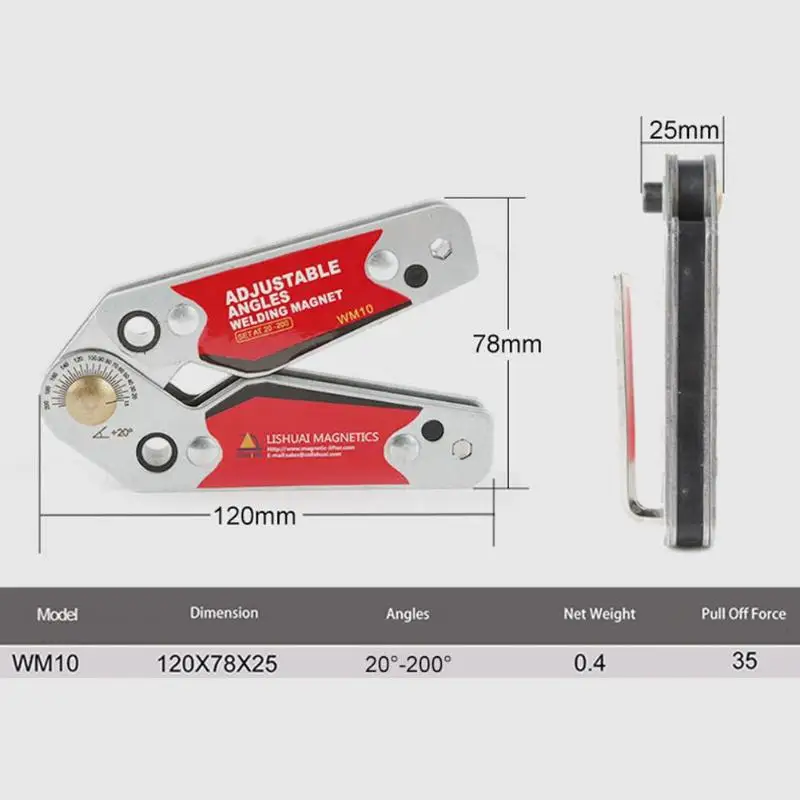 Регулируемые магниты сварочный локатор магнитный держатель сварочный крепеж угловой правый угол зажим легко сварные внутренние инструменты