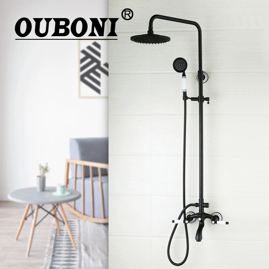 OUBONI 8 &quotдуш с дождевой насадкой 50266 ванная комната двойные ручки масло втирают