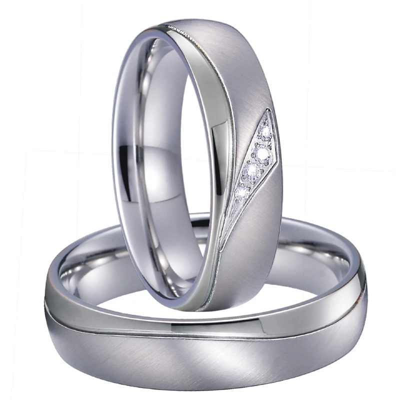 الحب الزواج التحالف زوجين خواتم الزفاف مجموعة للرجال والنساء الفضة اللون  خاتم الفولاذ المقاوم للصدأ لا تتلاشى أو الصدأ|ring pair|engagement  ringcouple rings - AliExpress