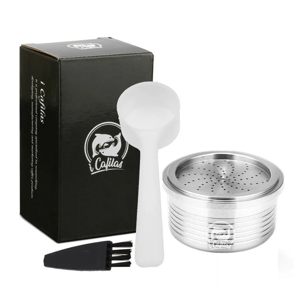 

ICafilas Stainless Steel Metal Reusable Lavazza Coffee Filters Refillable Coffee Capsule Pods For Espresso Point Machine