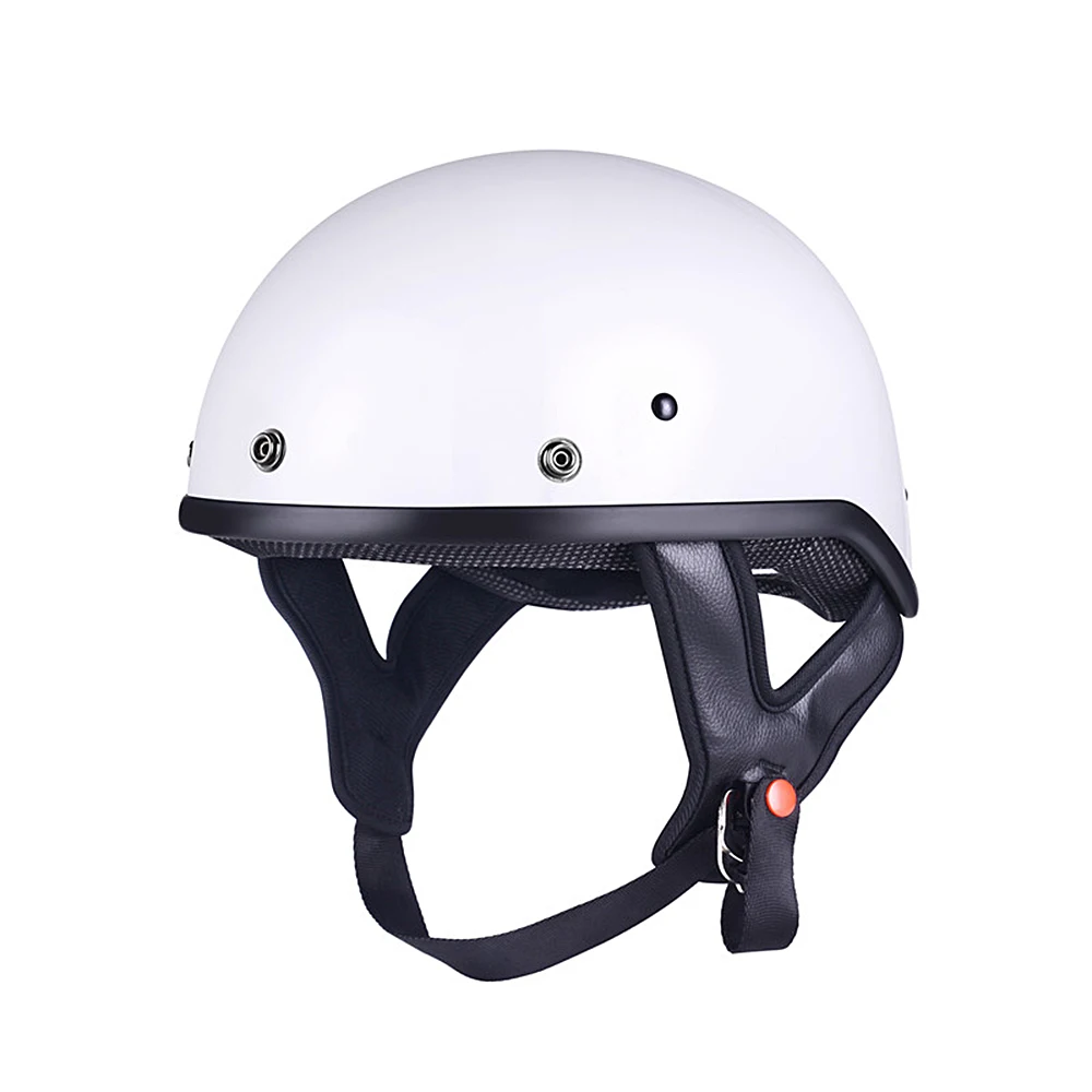 AMZ мотоциклетный шлем на половину лица Ретро Мото шлем винтажный немецкий стиль КАСКО шлем скутер шлемы с внутренним солнцезащитным козырьком в горошек - Цвет: AMZ-809 White