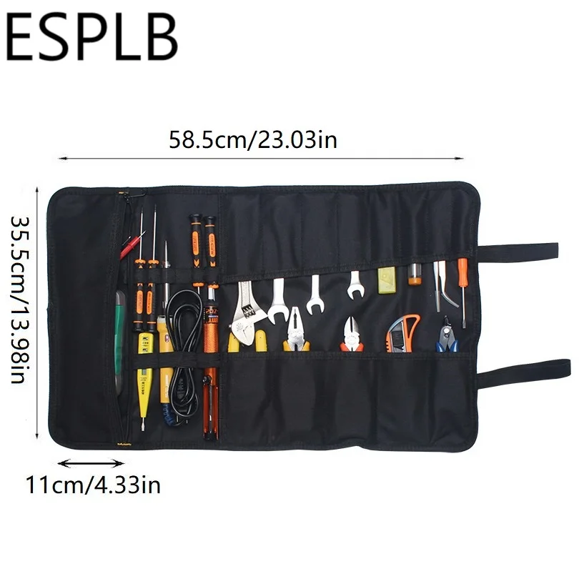 ESPLB Roll Tool Bag Large Wrench Roll Up Portable Pouch Bag 22 Pockets Kit for Electricians Mechanics(Not Including Any Tools) diamondback tool bags