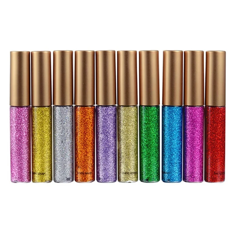 10pcs/set Eyeliner Glitter Make Up Liner Waterproof Shimmer Pigment