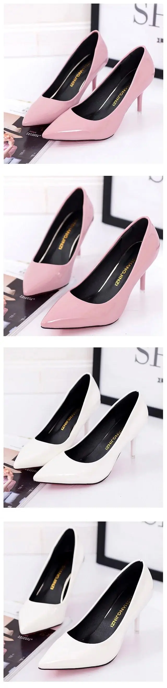 Лидер продаж; женская обувь; туфли-лодочки с острым носком; модельные туфли из лакированной кожи; красные водонепроницаемые мокасины на высоком каблуке 8 см; свадебные туфли; zapatos mujer