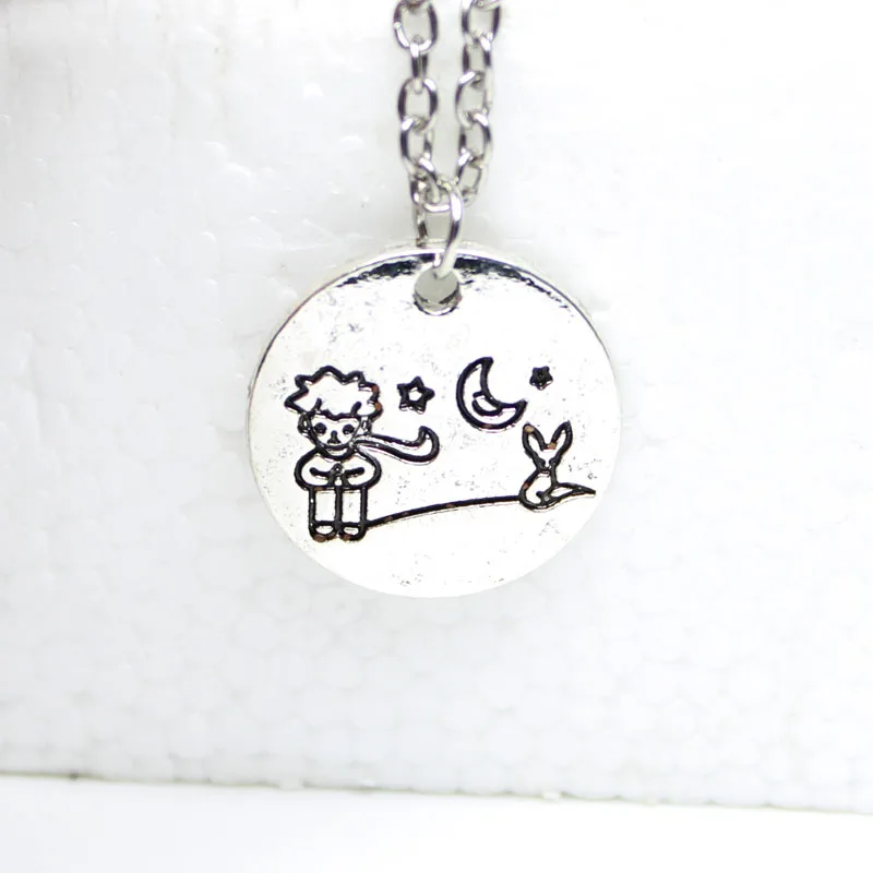 

hzew new Arrival little prince necklace with fox under the moon Gift for Her Reader Book Lover Gift