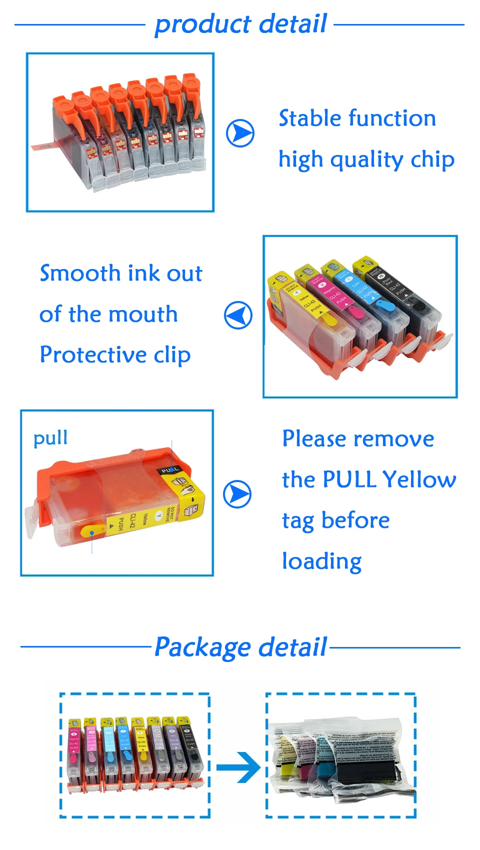 compatible ink cartridge For canon CLI 42