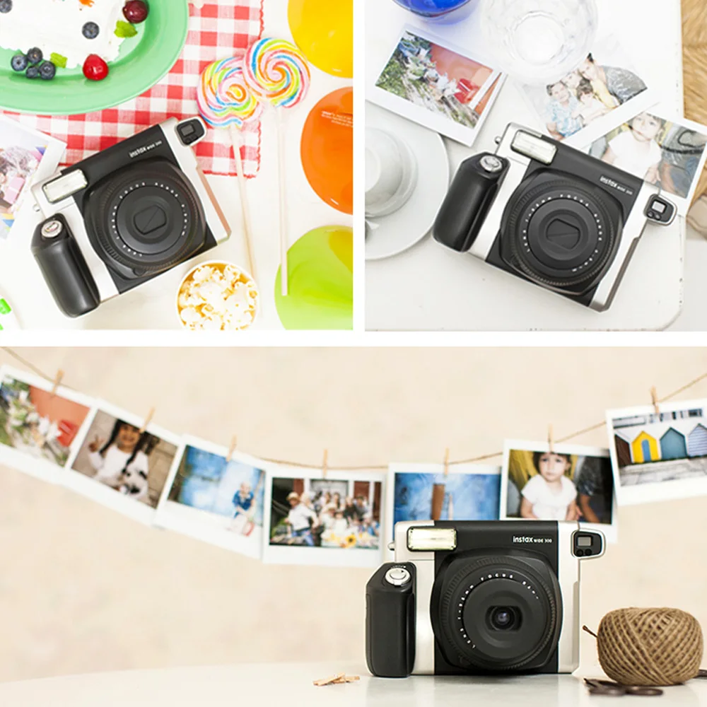 Fujifilm Instax WIDE300 пленка для фотоаппарата моментальной печати широкий формат изображения с батареей ремешок+ 20 листов пленки Рождественский подарок