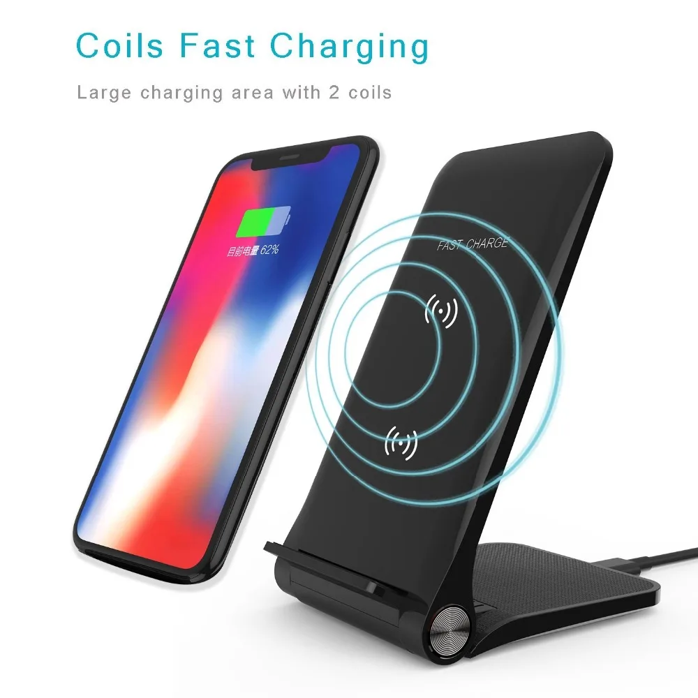 Fast Wireless Charger 10W 2 coil QI Extra Fast Wireless