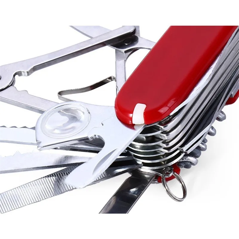 Billig 17 In 1 Klapp Schweizer Messer Camping Multifunktions Werkzeuge Edelstahl Multi Tool Armee Messer Tasche Jagd Outdoor Survival