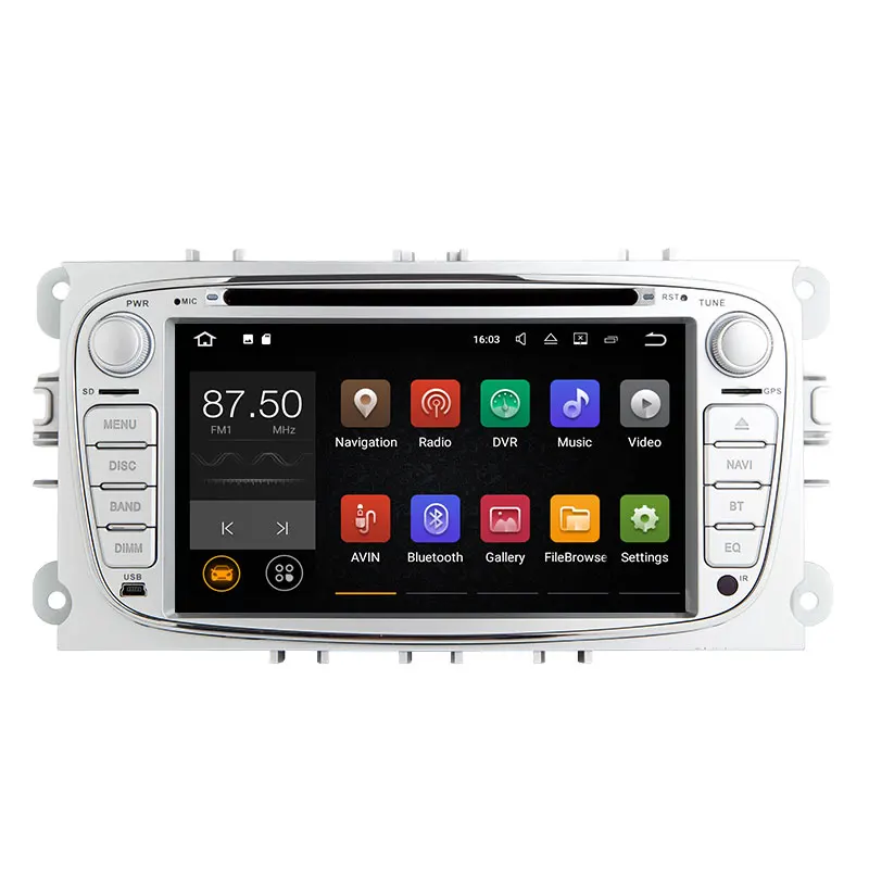Discount 2 din Android 8.1 Car DVD Player For Ford Focus 2 Mondeo 4 C-Max S-Max Kuga 2008GalaxyTransit Connect Multimedia GPS Radio Audio 1
