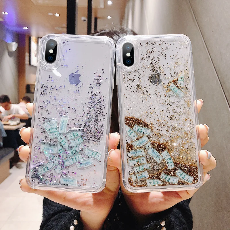 GURIOO светлый блестящий чехол для iPhone 7 8 6 6s Plus Чехлы X XR XS Max кошка PC + ТПУ зыбучий
