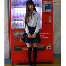 White Long Sleeve Shirt+Skirt School Students Uniform College Preppy School Girl Uniform OY-G1017
