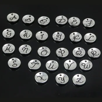 

520pcs/lot Silver Unique Letter Fashion DIY Initials Personality Alphabet Charms for Bracelets and Necklace Jewelry Wholesale