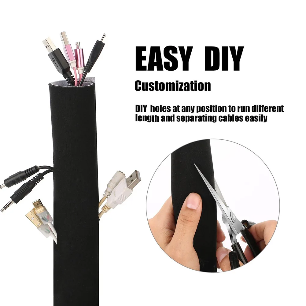 

Adjustable Thread Gluing For Computer Management Neoprene For PC Durable Wire Storage Cable Sleeve For TV Management