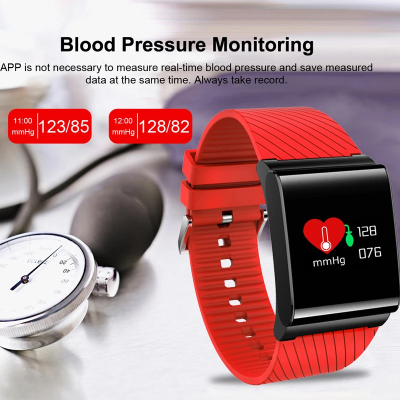 BANGWEI Smart Watch for Blood Pressure Blood Oxygen Heart Rate Detection Smartwatch with Color Screen OLED men woman Sport Watch