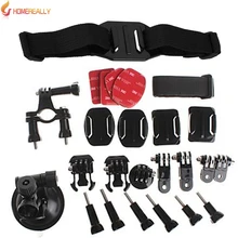 HOMEREALLY Gopro Accessory Set Bundles Set Helmet Straps Hand Wrist Strap Sticker Bicycle Frame For Gopro Hero 5 4 3+ 3 SJ4000