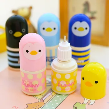 

1 PCS Creative Cute Kawaii Funny Small Animal Duck Mini Correction Fluid Kids Gift Stationery Correction Tape Office Material