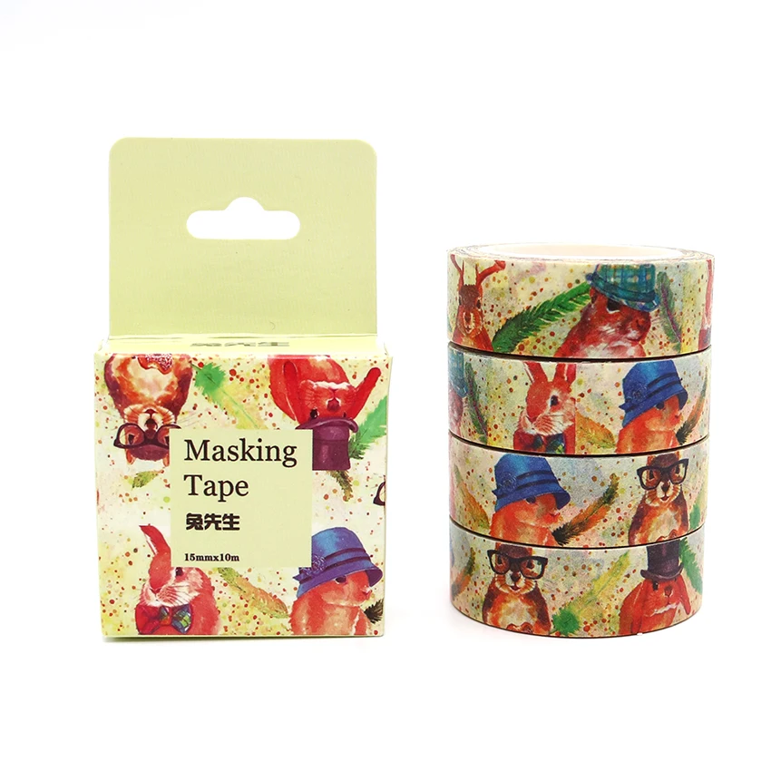 

Box Package Kawaii Rabbit Mr Washi Tape Masking Tape Decorative Scrapbooking Office Adhesive DIY Sticker Label Tape 10m*15mm
