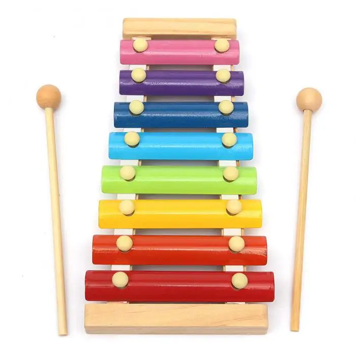 Деревянный 8 тонов многоцветный ксилофон деревянный музыкальный инструмент игрушки для детей