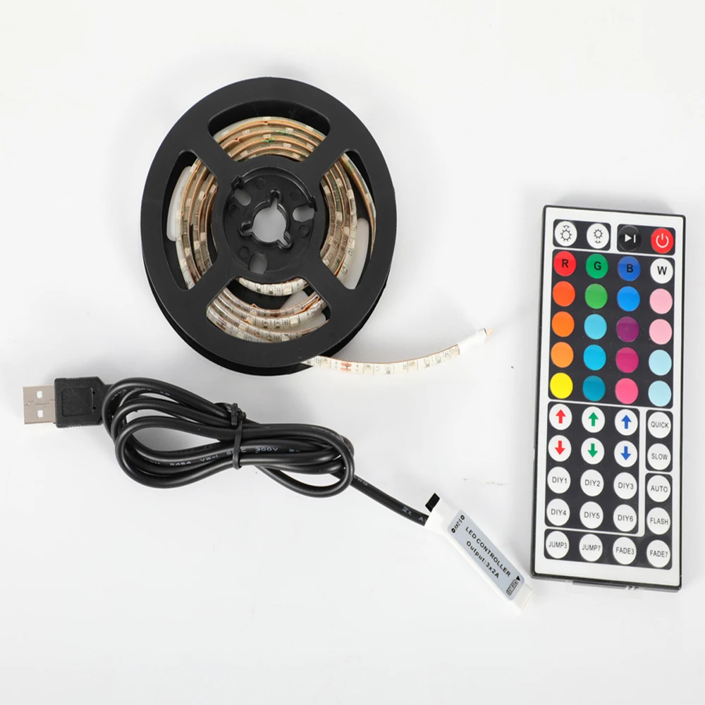 RGB Светодиодные ленты USB неоновый ТВ стол Подсветка освещения SMD3528 гибкий свет