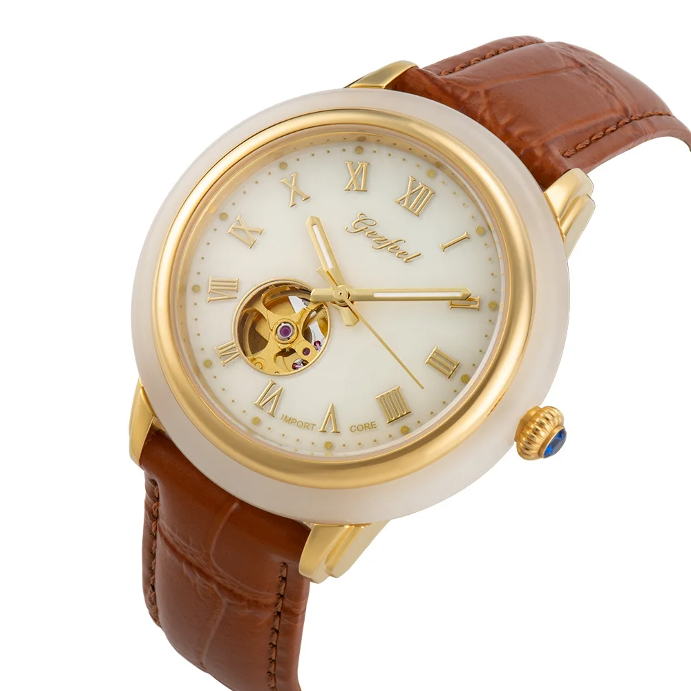 2019 новый бренд горячий стиль между Hotan Bay Yunan часы полностью автоматические полые механические стальные нефритовые часы на заказ