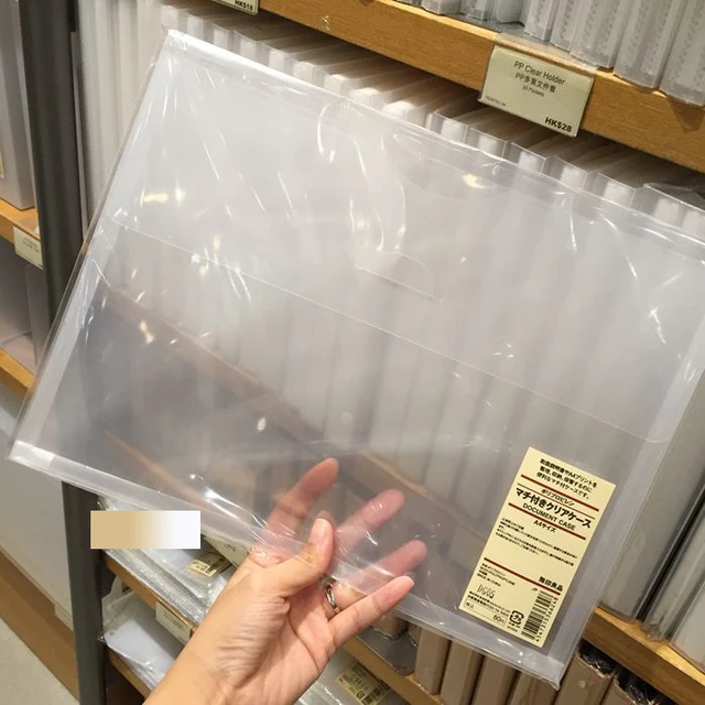 MUJI Transparent Document Case File Bag PP A4 20mm in File Folder from