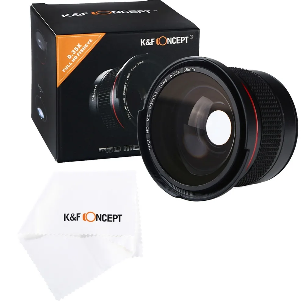 Широкоугольный макрообъектив K & F 58 мм 0 35x рыбий глаз Ультрапрозрачная синяя