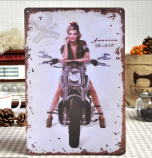 30x20cm Pin Up Motor Vintage Home Decor Tin Sign Wall Metal 30x20cm Pin Up Motor Vintage Home Decor Tin Sign Wall Metal Art Poster Retro Plaque Plate In Plaques Signs From Garden On