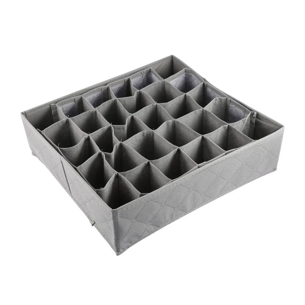 

30 Grid Slot Bamboo Charcoal Underwear Ties Socks Drawer Closet Organizer Storage Box Fit For Collection