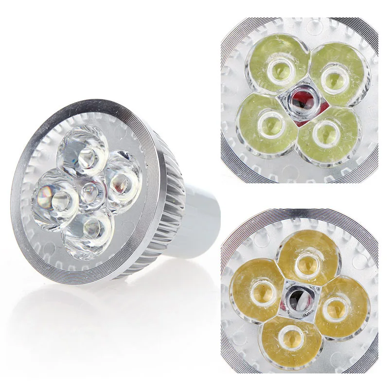 Затемнения светодиодный свет Прожектор Лампа теплый белый и белый 4 Вт GU10 185-265 В энергосберегающие светодиодный лампы длинные Услуги жизни