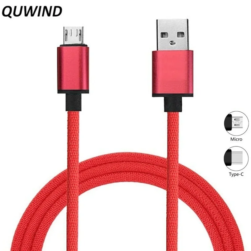Koop QUWIND Micro Usb Type C Data Opladen USB Datakabel 1 M Voor iPhone 6 6 S 7 8 X iPad Samsung HuaWei XiaoMi Android Telefoon