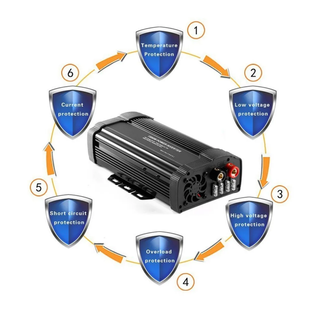 

New 1500W/1000W/500W/400W/300W Car Power Inverter DC12V to AC220V Solar Inverter Modified Sine Wave Power Converter Adapter Hot