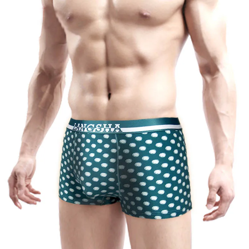 

4 Pieces / Bag Ice Silk Men's Four-corner Underwear Summer Breathable U Convex Shorts In Wide Waist Comfortable Dot Underwear