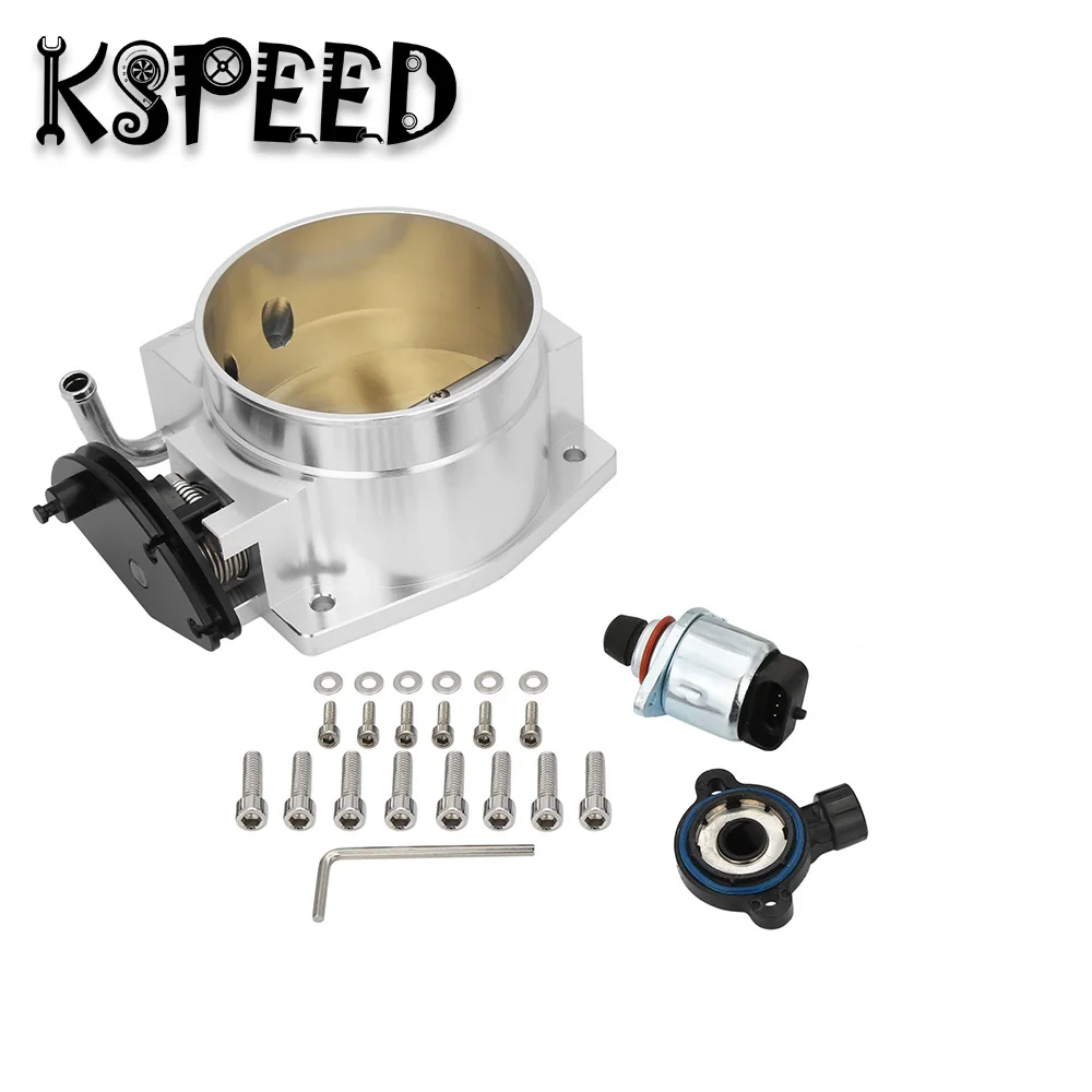 

Aluminum 102mm Throttle Body with TPS Throttle Body Position Sensor For GM LS1 LS2 LS3 LS6 LSX TB1021S Black Sliver