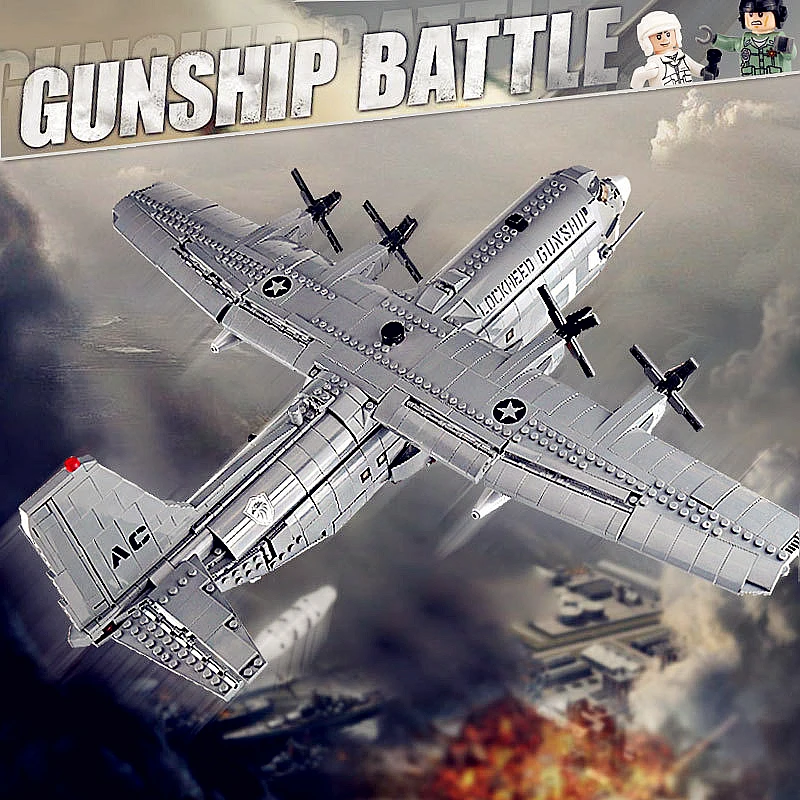 

AC130 Aerial Gunboat Set Kit Model 1713Pcs Building Blocks Bricks Toys For Children Kids Birthday Gifts