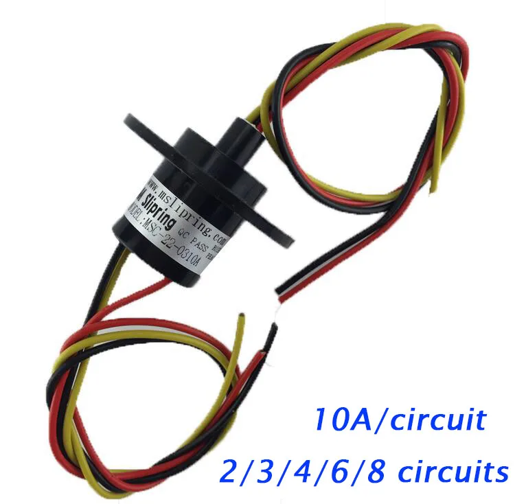 

Free Shipping Wind Power Slip Ring 2/3/4/6/8 Circuits Wirings 10A Conductive Rotating Slip Ring Diameter 22mm/21.7mm Spare Parts