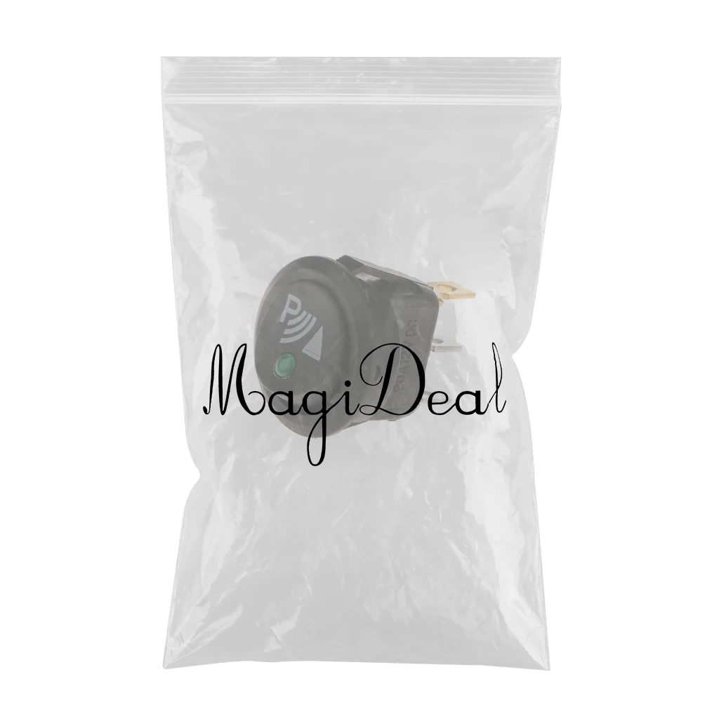 Illuminated LED 3 Pin P Rocker ON / OFF 12v DC Dashboard Switch Parking Reverse Sensor Front Rear Reversing Sensors