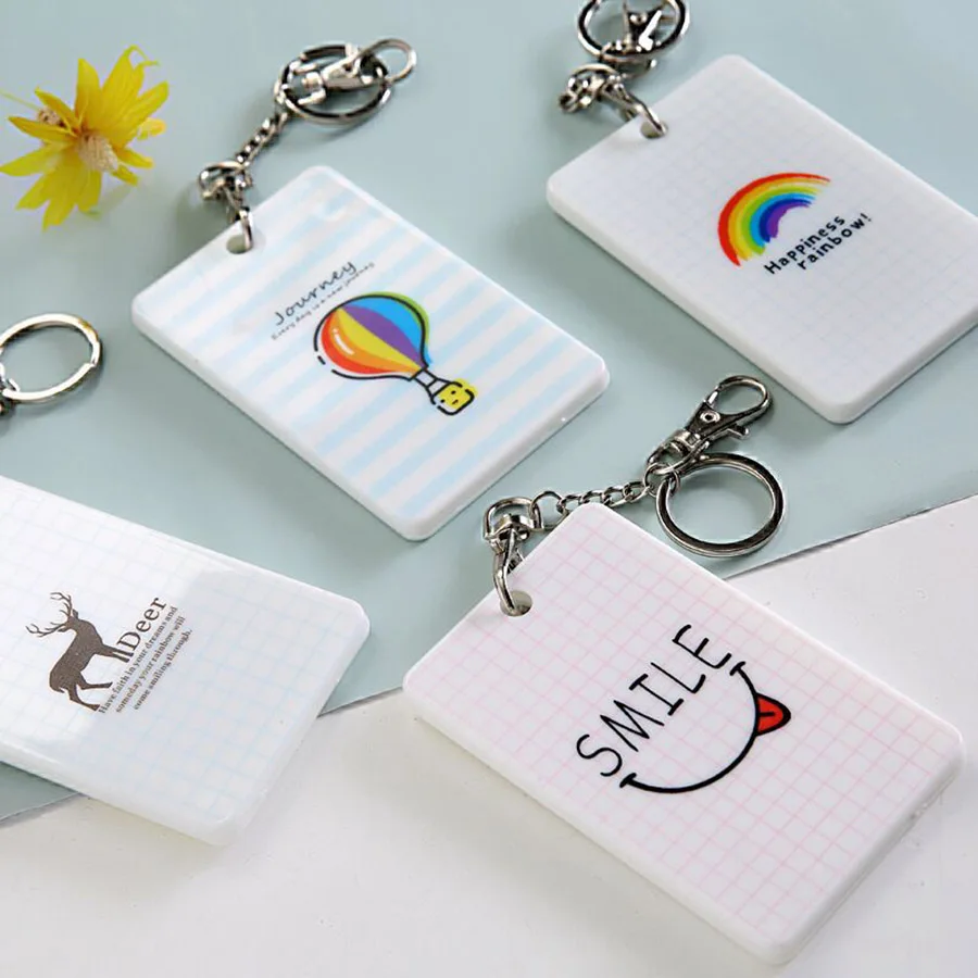 

Cartoon Universal Transparent IC Card Set Bus Travel Business Card for Student Sets Key Holder Case Cover Bags Rice card