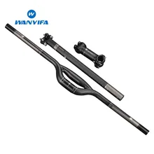 Wanyifa MTB Bike 3K Carbon Fiber Handlebars Set Bicycle Parts Handlebar + Seatpost + Stem Handlebar Wanyifa MTB Bike 3K Carbon Fiber Handlebars Set Bicycle Parts Handlebar + Seatpost + Stem Handlebar