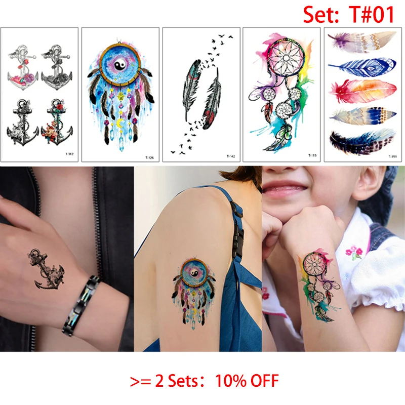 Временные водостойкие тату наклейки для боди арта 5 шт./компл. 10 5*6 см|tattoo sticker|tattoo